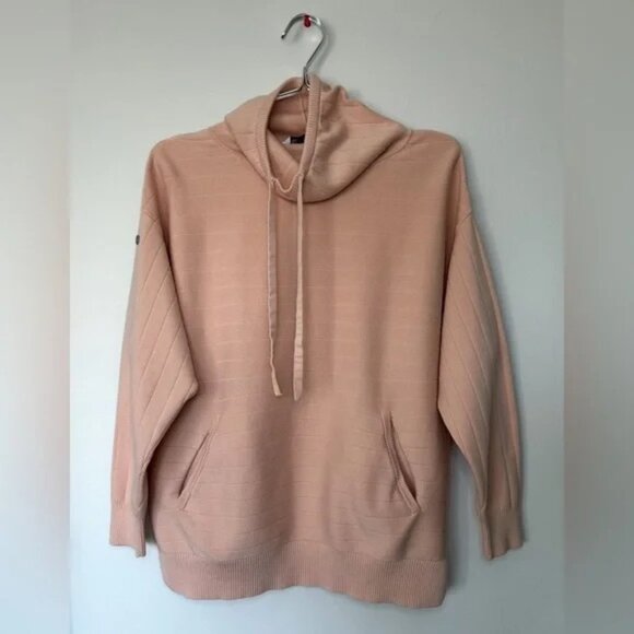 Levelwear Sweaters - Verve Ellipse Levelwear High Mock Neck Collar Knit Ribbed Sweater Peach Size S